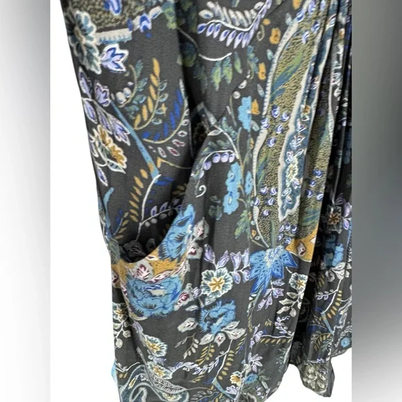 Free People Rain or Shine Bohemian Tunic Mini Dress Paisley Print Size Small - Picture 8 of 10